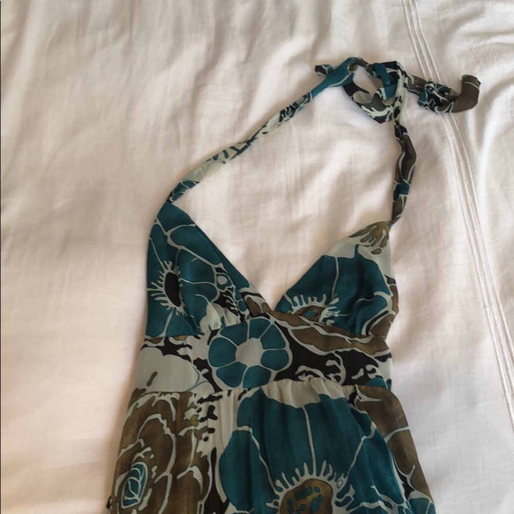 HFN by Halfon Halter Top Blue Floral Dress